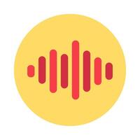Sound Wave Round Sticker Unique Pulse vector