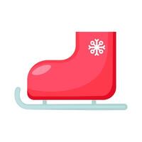 Holiday Red Boot With An Attached Skate Icon vector