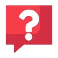 White Question Mark On Red Square Speech Icon vector