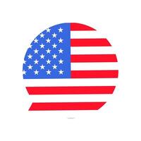 Speech bubble in colors of the USA flag vector