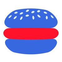 Hamburger in colors of the USA flag vector