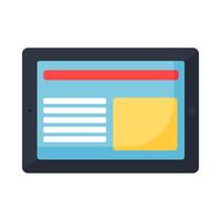 Mobile App Website On Portable Tablet Icon vector