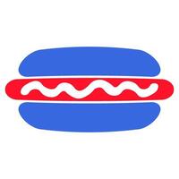 Hot dog in colors of the USA flag vector