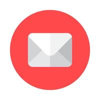 Closed Paper Postal Envelope On Red Icon vector