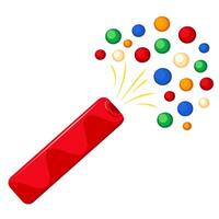 Holiday New Year Cracker Shoots Colorful Icon vector