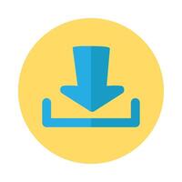 Symbolic Arrow Downloading File Icon vector