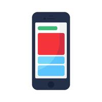 Mobile App Website On Smartphone Screen Icon vector