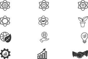 Core Values icons set. Innovation, integrity, customers motivation collection vector