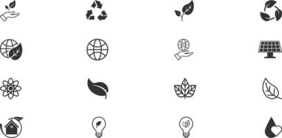 Ecology line icons set. Recycling Environmental Resource Outline Symbol Editable Stroke vector