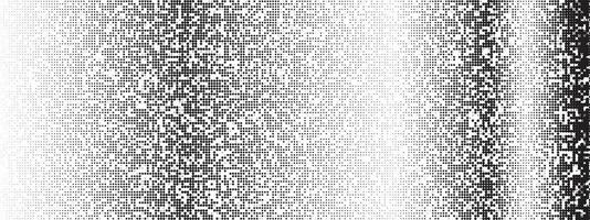 Polka Dot Black Noise Texture On White Background. Dotted Futuristic Backdrop. Halftone Comic Grunge Pattern. Irregular Grain Overlay Bg. vector