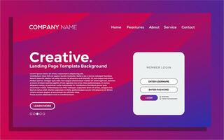 landing page background template design vector