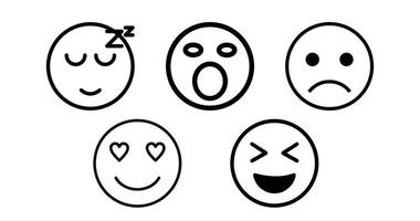 emoji set emotional face outline icon. vector