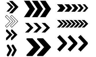 Arrow icon set Collection of different arrow signs. Black arrow icons. Cursor arrow direction symbols flat style. vector