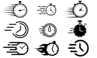quicktime icon, speed time icons set isolated on white background. vector