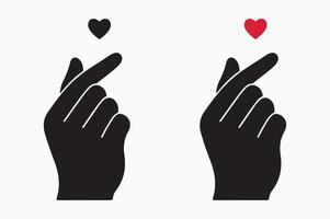 Two hands with a red heart on one and a black heart on the other vector