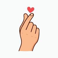 Hand with heart on finger, illustration vector