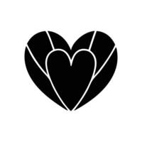 A black and white heart icon on a white background vector