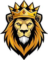 Lion head with crown vector