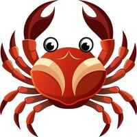 A cartoon crab with big eyes and big claws vector