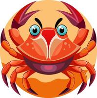 A cartoon crab with big eyes and big claws vector
