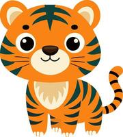A cartoon tiger with a big smile vector