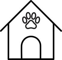 Modern pet house icon design with thin lines for easy integration vector