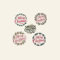 Beautiful Merry Christmas Card Design with Red and Green Accents vector