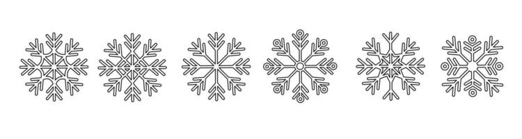 snowflakes shapes set in doodle style vector
