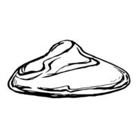 Stones sketch. monochrome illustrations of Natural stone in outline style. Hand drawings in black and white graphics. Outline doodle rock structure. Pebble and boulders painted by black inks vector