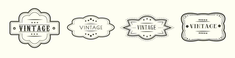 Classic ornate text in retro style, vintage luxury antique signboard. Labels, logos and badges in retro, vintage style vector