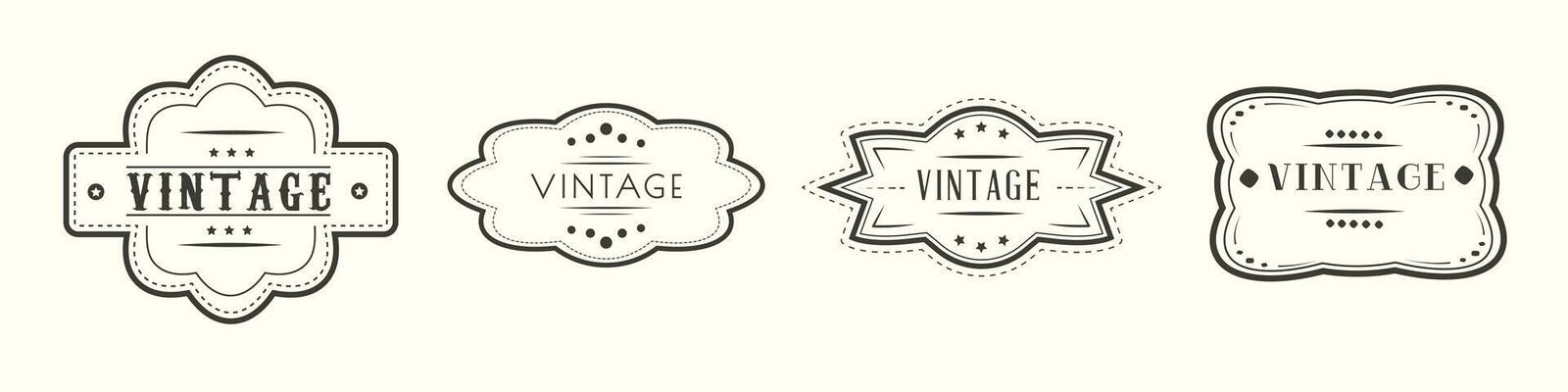Classic ornate text in retro style, vintage luxury antique signboard. Labels, logos and badges in retro, vintage style