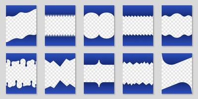 Abstract Curve Lines, Wave Frame for Web Page. Set of Separator Shapes. Template Divider Header for App, Banners or Posters. Isolated Illustration vector