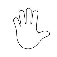Open Hand Line Icon. Stop Gesture Outline Symbol. High Five Gesture Sign. Greetings Icon. Editable Stroke. Isolated Illustration vector