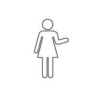 Person Icon Explaining with Hand Gesture. Woman Giving Instructions Line Icon. Editable Stroke. Isolated Illustration vector