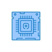icon Circuit board with CPU and pins. Ideal for technology, hardware, electronics, and computerrelated designs and concepts. Great for techthemed projects. vector