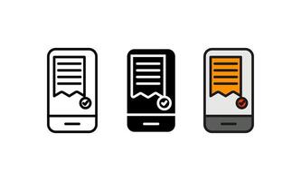 Three phone variations with check mark on receipt, suitable for digital or online payment concepts in graphic design projects. vector