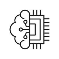 icon Cloud computing, data processing, and artificial intelligence concept. Suitable for technologythemed designs or business presentations. Digital innovation in action. vector
