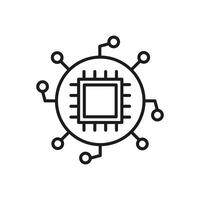icon Circuit board showing six connections extending outward, perfect for technology concepts, electronics industry, networking, computer hardware designs. vector