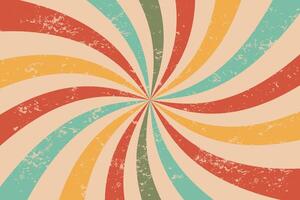 Colourful wavy retro burst vintage background vector
