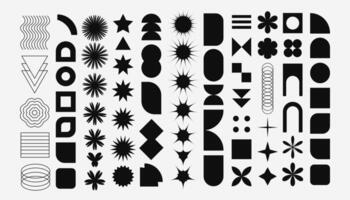 Brutalist abstract geometric shapes and grids. Brutal contemporary figure. Swiss design aesthetic. Bauhaus memphis design. vector