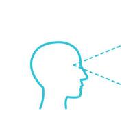 Visual perception icon. Isolated on white background. From blue icon set. vector