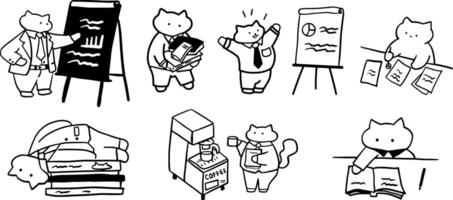 Simple Cat Icons for Office and Workplace Illustrations vector