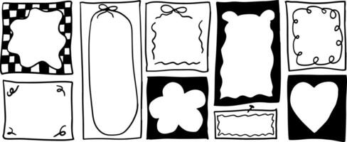 Simple Notepad and Memo Set in Doodle Style vector