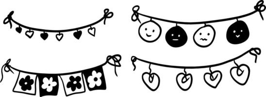 Simple Bunting Illustrations for Event and Party Decor vector