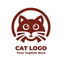 Cat Logo Simple Design With Flat Background vector