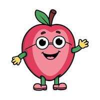 An apple with glasses and a smile vector