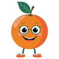 An orange character with glasses and a smile vector