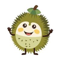 A cartoon durian fruit with a smile on its face vector