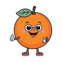 An orange character with thumbs up and a smile vector
