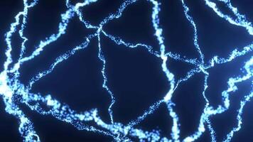 Abstract glowing wave from of particles and dots moves on a blue background, big data visualization, futuristic and digital background, 3D, 4K video